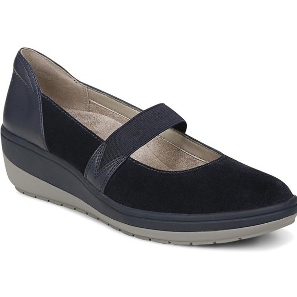 Vionic Judie Womens 10 wide Black Suede Orthotic Mary Jane Wedge Casual Shoe New - Picture 1 of 10